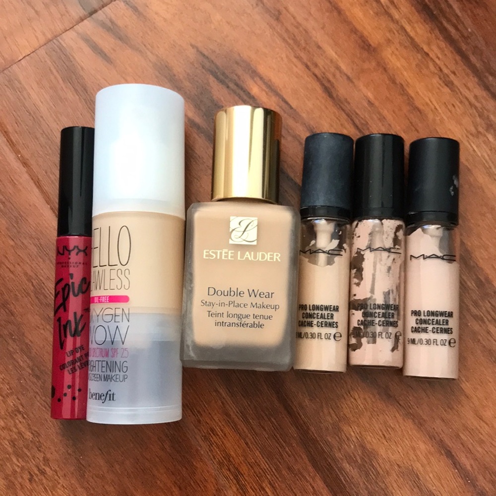 Foundation concealer and lip dye (all used)